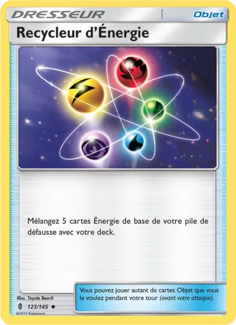 Carte Pokémon Recycleur d’Énergie 123/145, extension Gardiens Ascendants