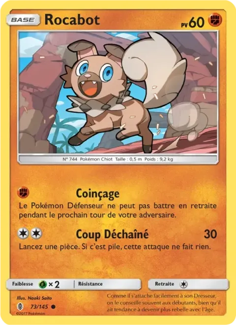 Carte Pokémon Rocabot 073/145, extension Gardiens Ascendants