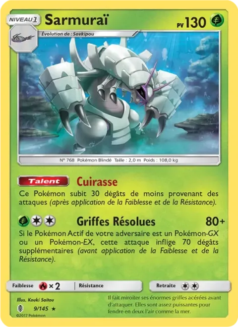 Carte Pokémon Sarmuraï 009/145, extension Gardiens Ascendants