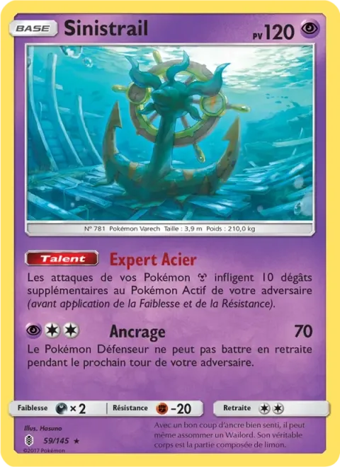 Carte Pokémon Sinistrail 059/145, extension Gardiens Ascendants