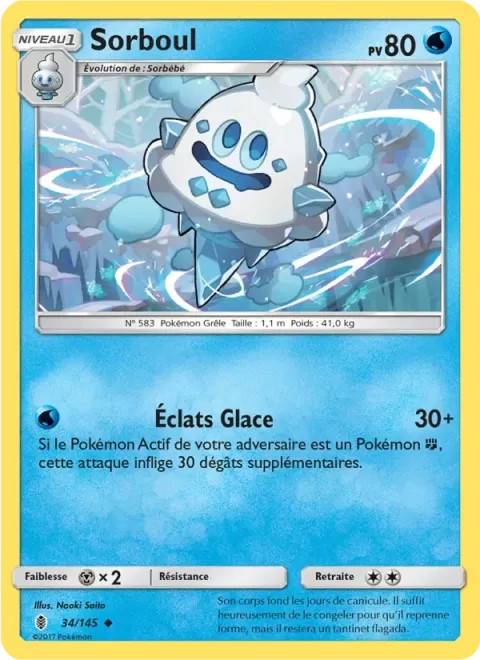 Carte Pokémon Sorboul 034/145, extension Gardiens Ascendants