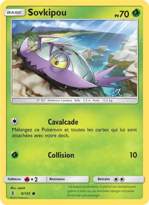 Carte Pokémon Sovkipou 008/145, extension Gardiens Ascendants