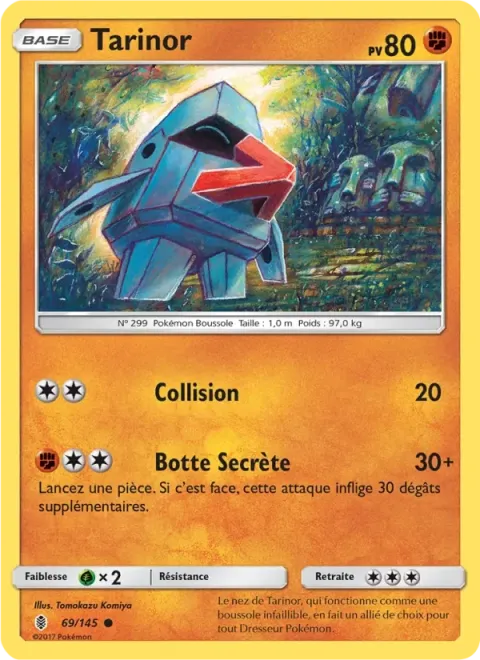 Carte Pokémon Tarinor 069/145, extension Gardiens Ascendants