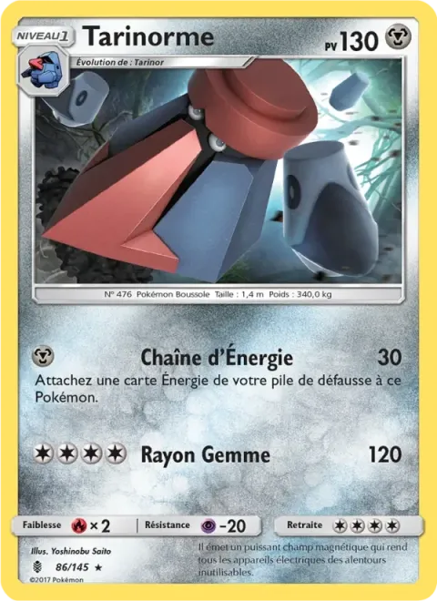 Carte Pokémon Tarinorme 086/145, extension Gardiens Ascendants