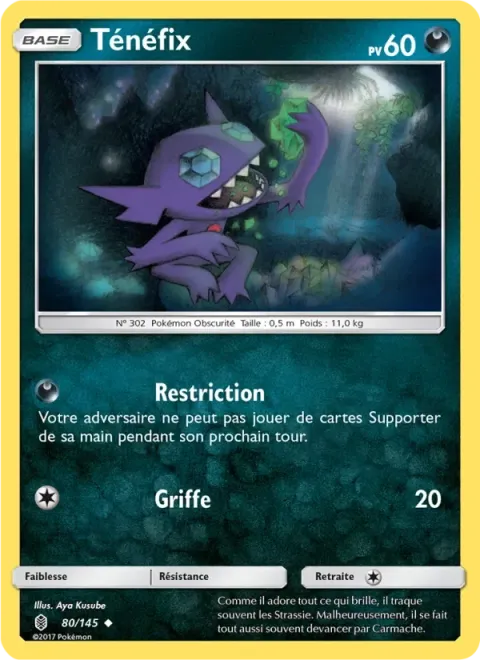 Carte Pokémon Ténéfix 080/145, extension Gardiens Ascendants