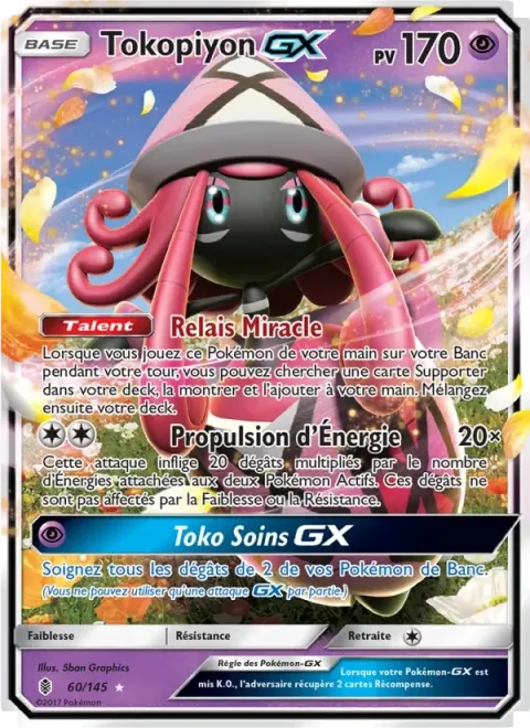 Carte Pokémon Tokopiyon GX 060/145, extension Gardiens Ascendants