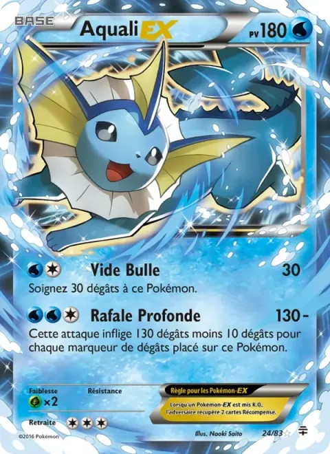 Carte Pokémon Aquali-EX 024/083, extension Générations