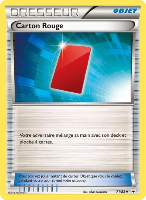 Carte Pokémon Carton Rouge 071/083, extension Générations