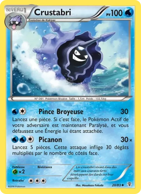 Carte Pokémon Crustabri 020/083, extension Générations