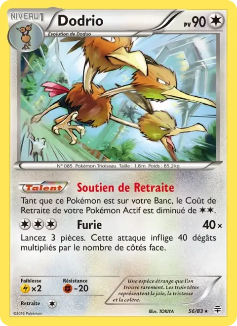 Carte Pokémon Dodrio 056/083, extension Générations