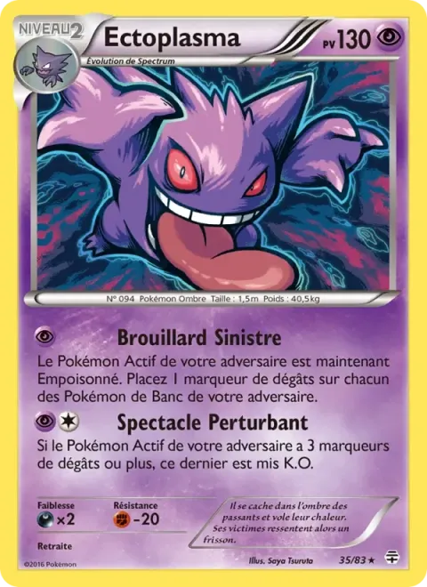 Carte Pokémon Ectoplasma 035/083, extension Générations
