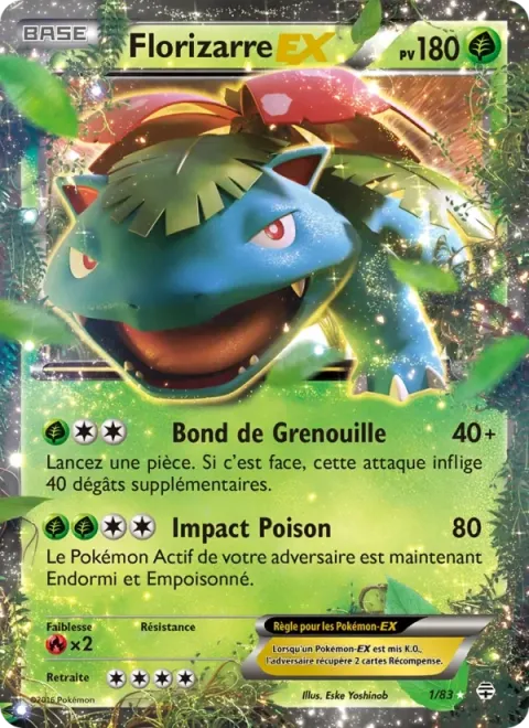 Carte Pokémon Florizarre-EX 001/083, extension Générations