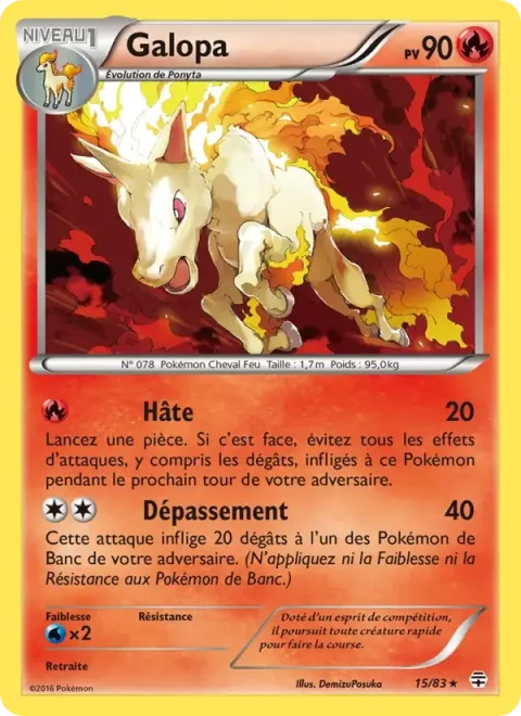 Carte Pokémon Galopa 015/083, extension Générations