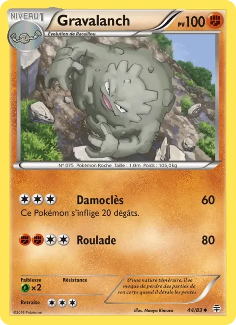 Carte Pokémon Gravalanch 044/083, extension Générations