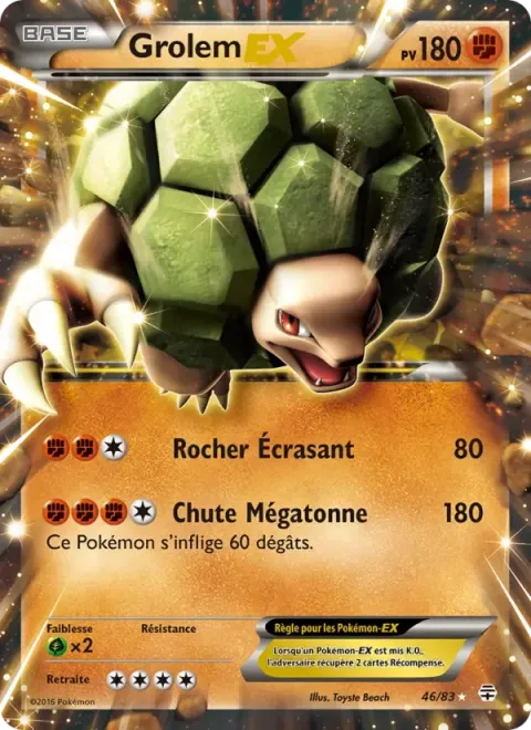 Carte Pokémon Grolem-EX 046/083, extension Générations