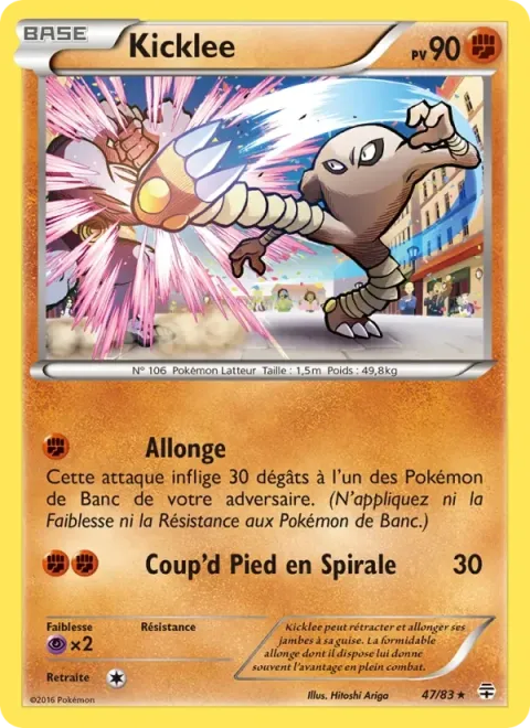 Carte Pokémon Kicklee 047/083, extension Générations