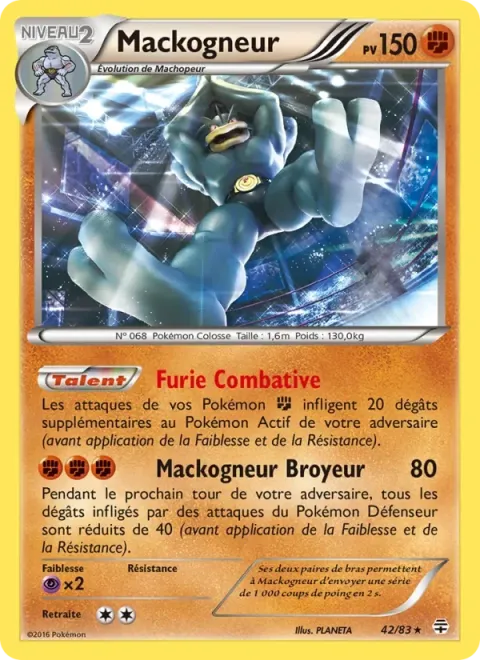 Carte Pokémon Mackogneur 042/083, extension Générations