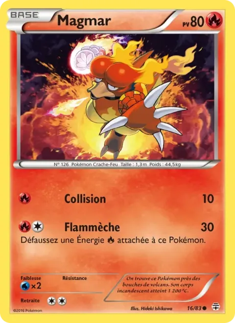 Carte Pokémon Magmar 016/083, extension Générations