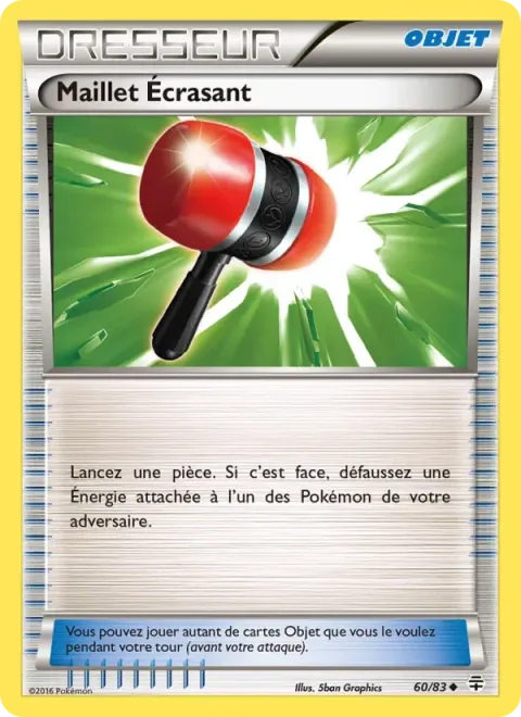 Carte Pokémon Maillet Écrasant 060/083, extension Générations
