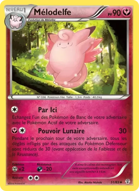 Carte Pokémon Mélodelfe 051/083, extension Générations