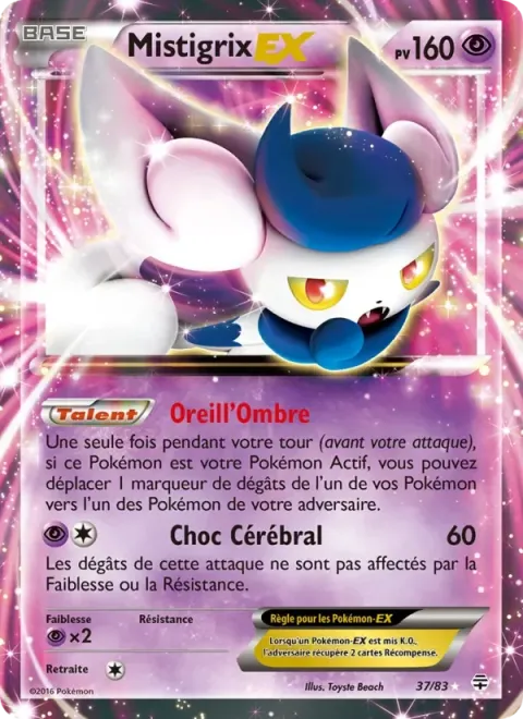 Carte Pokémon Mistigrix-EX 037/083, extension Générations