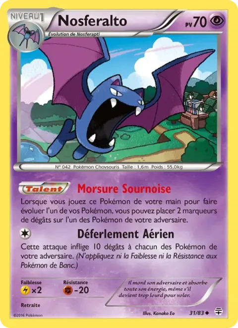 Carte Pokémon Nosferalto 031/083, extension Générations