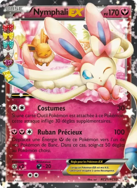 Carte Pokémon Nymphali-EX RC21/RC32, extension Générations
