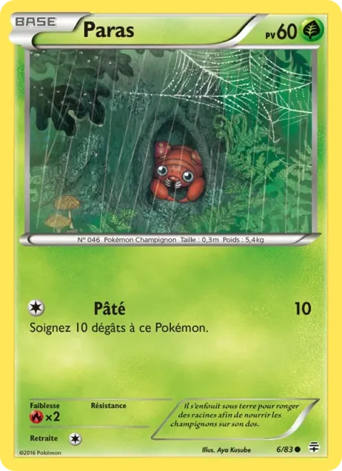 Carte Pokémon Paras 006/083, extension Générations
