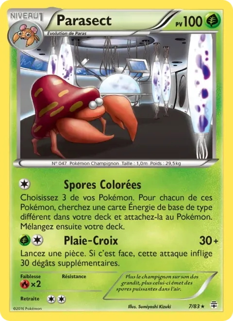 Carte Pokémon Parasect 007/083, extension Générations