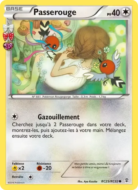 Carte Pokémon Passerouge RC25/RC32, extension Générations