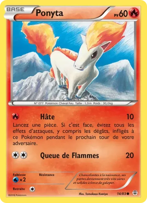 Carte Pokémon Ponyta 014/083, extension Générations