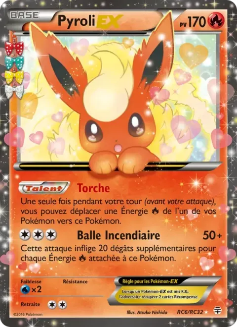 Carte Pokémon Pyroli-EX RC6/RC32, extension Générations