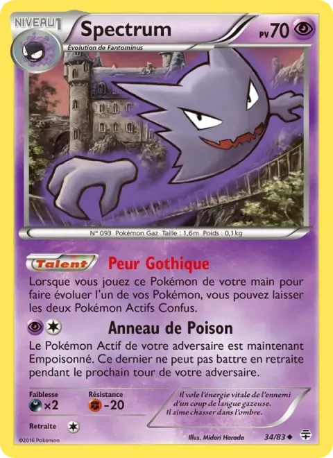Carte Pokémon Spectrum 034/083, extension Générations