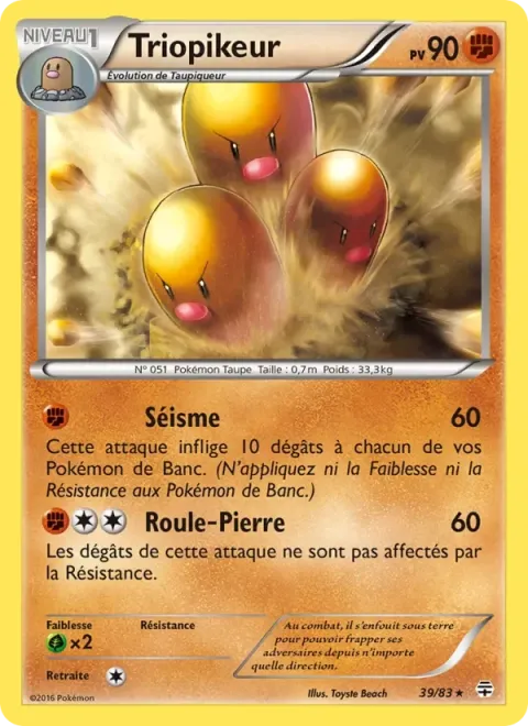 Carte Pokémon Triopikeur 039/083, extension Générations