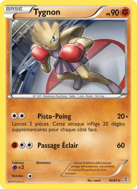 Carte Pokémon Tygnon 048/083, extension Générations