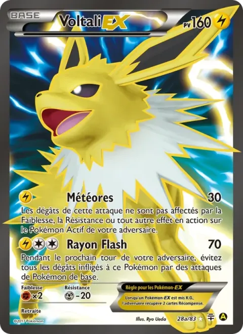 Carte Pokémon Voltali-EX 028/083, extension Générations