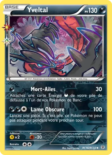 Carte Pokémon Yveltal RC16/RC32, extension Générations