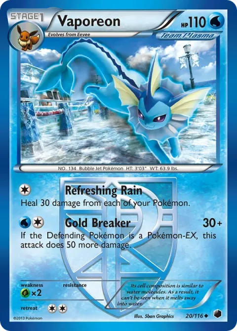 Carte Pokémon Aquali 020/116, extension Glaciation Plasma