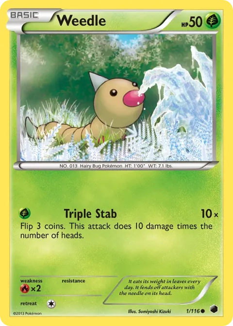 Carte Pokémon Aspicot 001/116, extension Glaciation Plasma