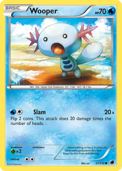 Carte Pokémon Axoloto 021/116, extension Glaciation Plasma
