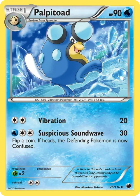 Carte Pokémon Batracné 025/116, extension Glaciation Plasma