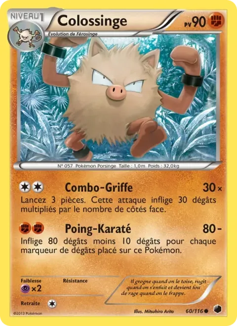 Carte Pokémon Colossinge 060/116, extension Glaciation Plasma