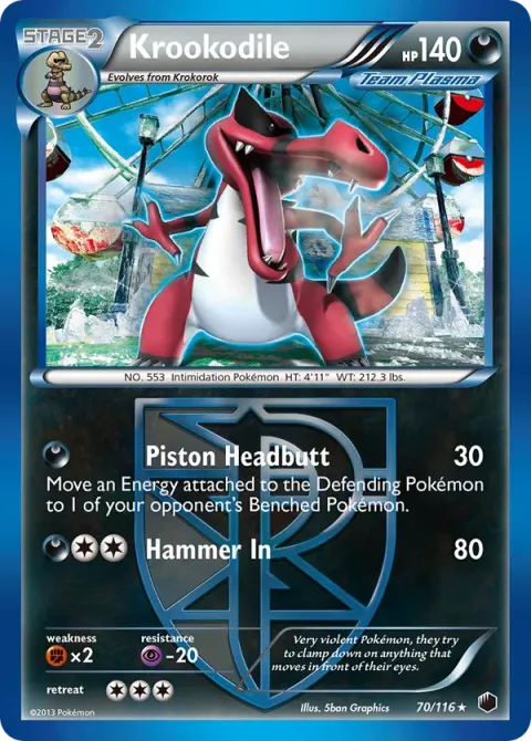 Carte Pokémon Crocorible 070/116, extension Glaciation Plasma