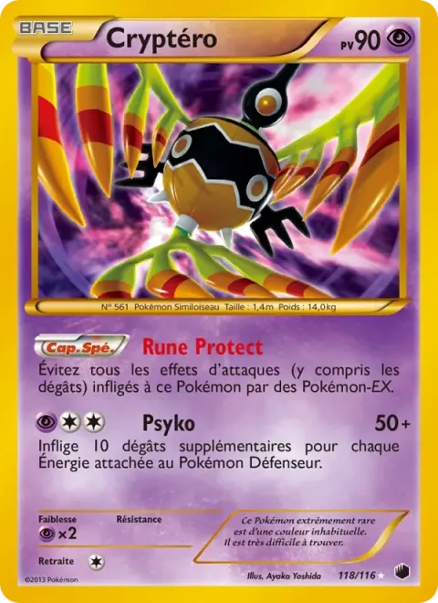 Carte Pokémon Cryptéro 118/116, extension Glaciation Plasma