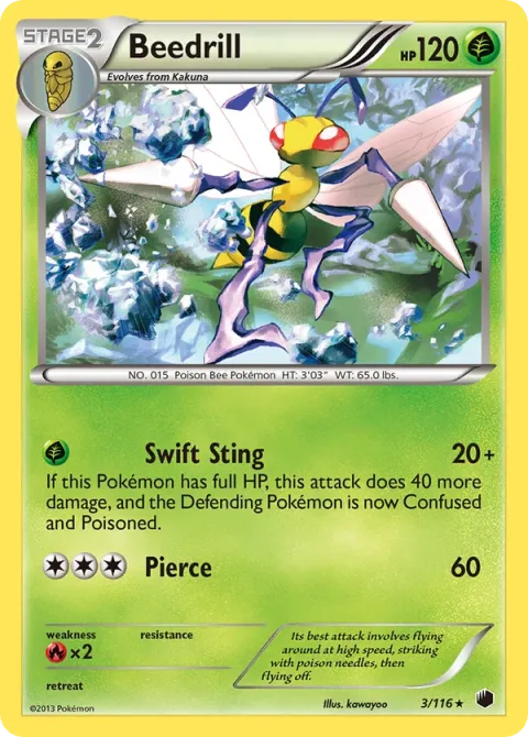 Carte Pokémon Dardargnan 003/116, extension Glaciation Plasma