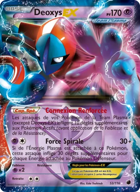 Carte Pokémon Deoxys-EX 053/116, extension Glaciation Plasma