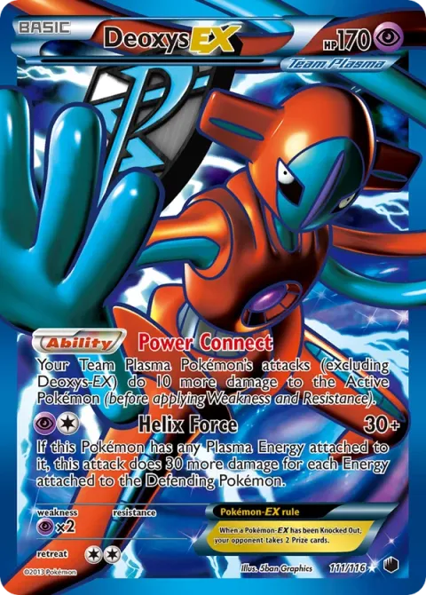 Carte Pokémon Deoxys-EX 111/116, extension Glaciation Plasma