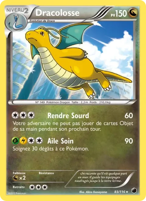 Carte Pokémon Dracolosse 083/116, extension Glaciation Plasma
