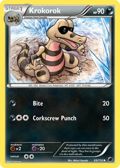 Carte Pokémon Escroco 069/116, extension Glaciation Plasma