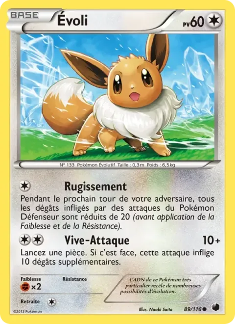 Carte Pokémon Évoli 089/116, extension Glaciation Plasma